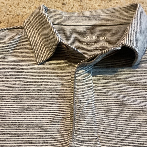 01.ALGO grey performance polo grey white stripe XL - Picture 3 of 6